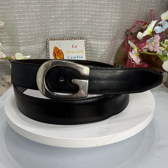 (H) GUCCI Vintage Reversible Leather Belt Brown/Black \